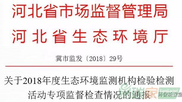 全軍覆沒！河北抽查60家環(huán)境監(jiān)測機(jī)構(gòu)全部不合格！